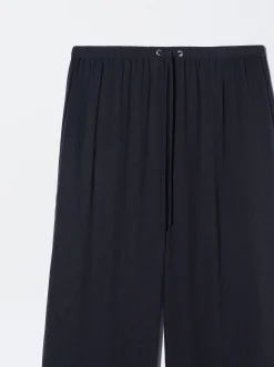 PARFOIS Pantal&oacute;n De Lyocell Cintura El&aacute;stica Azul Online