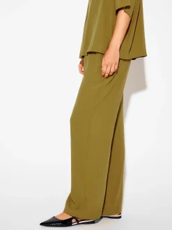 PARFOIS Pantalón De Lyocell Cintura Elástica Amarillo Cheap