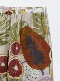 PARFOIS Pantal&oacute;n Estampado Algod&oacute;n Org&aacute;nico Multicor Best Sale