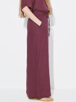 PARFOIS Pantal&oacute;n Fluido 100% Lino Burdeos Shop