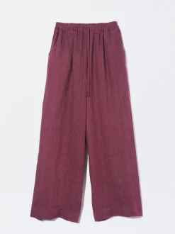 PARFOIS Pantal&oacute;n Fluido 100% Lino Burdeos Shop
