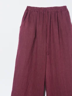 PARFOIS Pantal&oacute;n Fluido 100% Lino Burdeos Shop