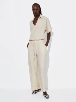 PARFOIS Pantal&oacute;n Fluido 100% Lino Crudo New