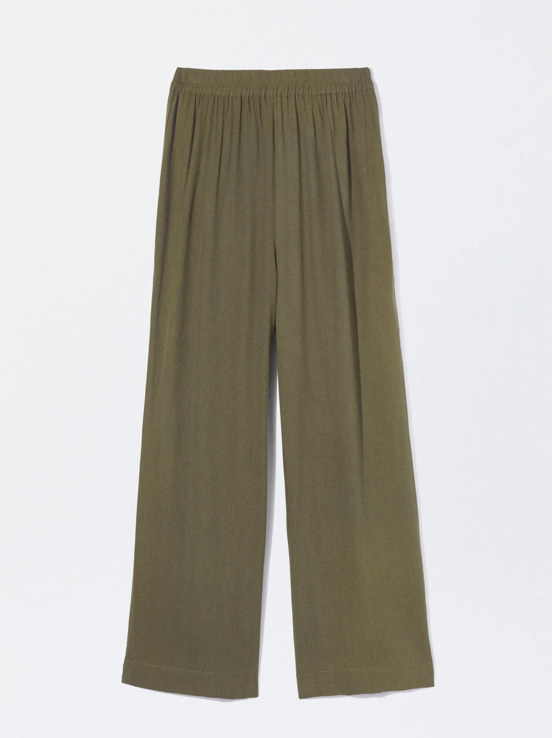 PARFOIS Pantalón Fluido Con Cintura Elástica Verde Cheap