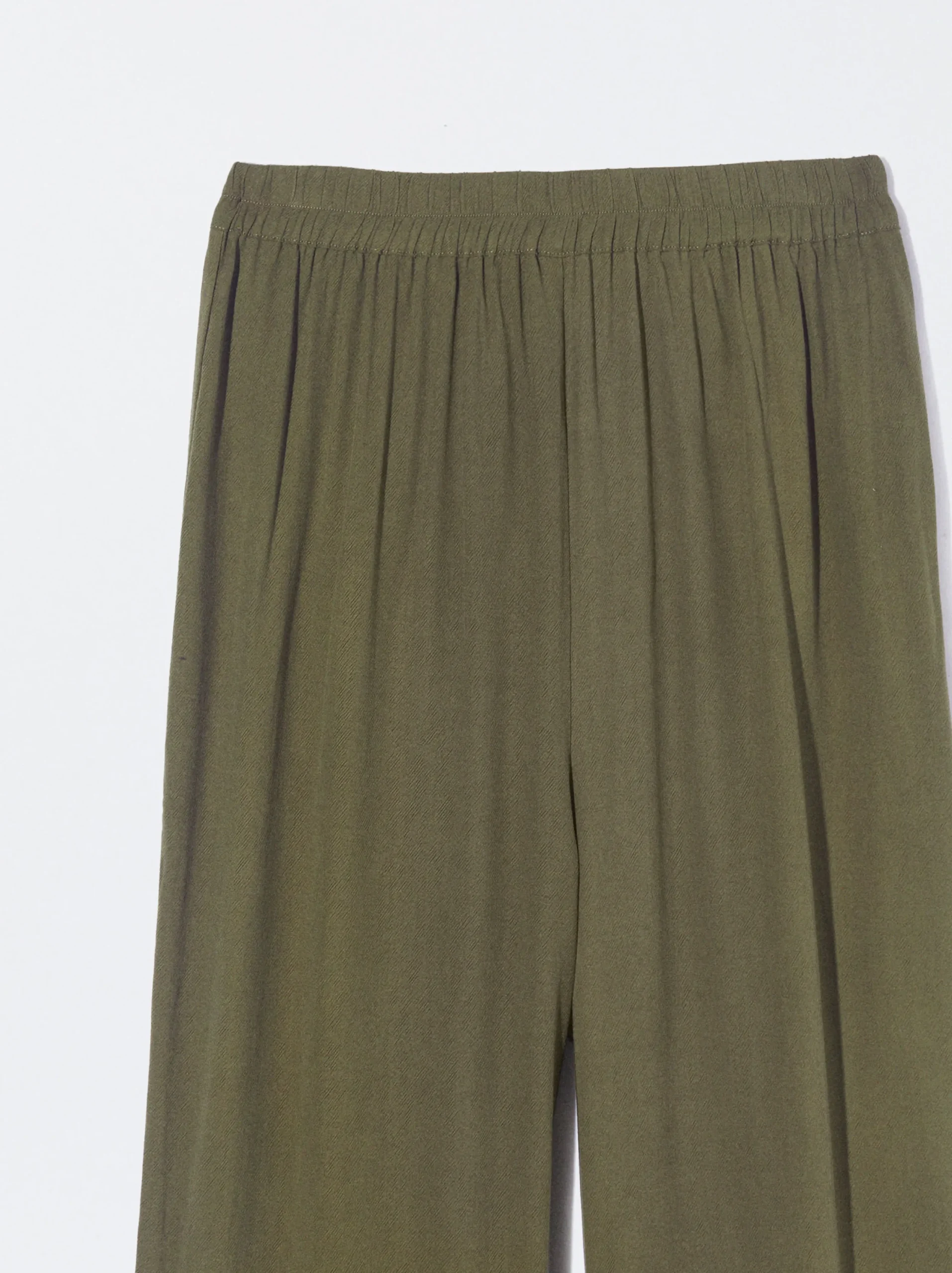 PARFOIS Pantalón Fluido Con Cintura Elástica Verde Cheap
