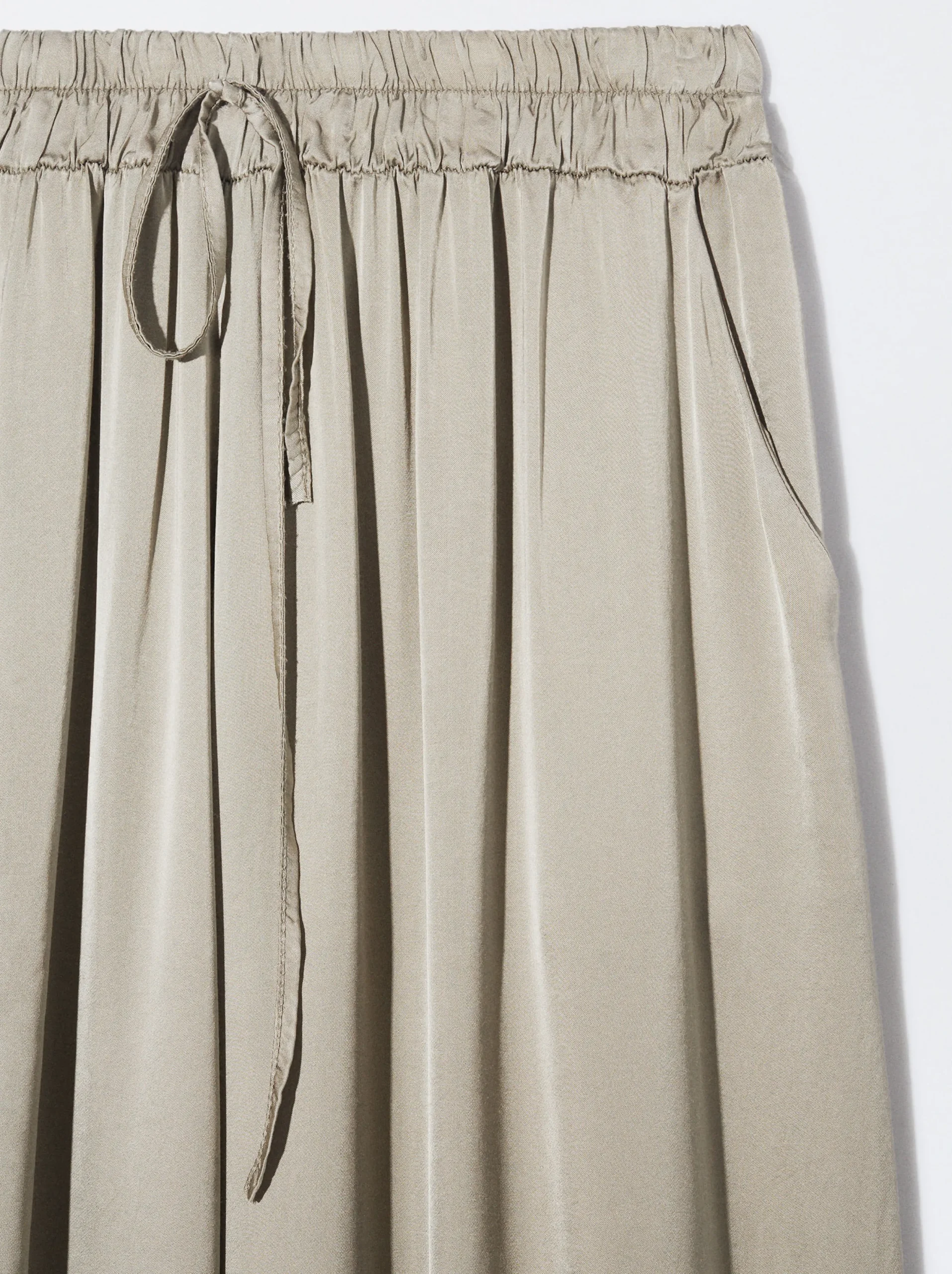 PARFOIS Pantalón Fluido Con Cintura Elástica Gris Hot