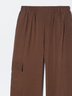 PARFOIS Pantal&oacute;n Fluido Con Cintura El&aacute;stica Marr&oacute;n Hot