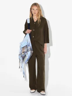 PARFOIS Pantal&oacute;n Fluido Con Cintura El&aacute;stica Caqui Discount