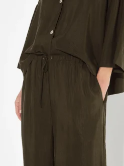 PARFOIS Pantal&oacute;n Fluido Con Cintura El&aacute;stica Caqui Discount