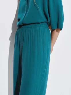 PARFOIS Pantal&oacute;n Fluido Con Cintura El&aacute;stica Azul Best Sale