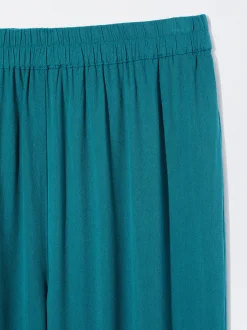 PARFOIS Pantal&oacute;n Fluido Con Cintura El&aacute;stica Azul Best Sale