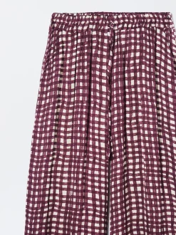 PARFOIS Pantal&oacute;n Fluido Estampado Burdeos Cheap