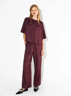 PARFOIS Pantal&oacute;n Fluido Jacquard Burdeos Flash Sale