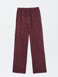 PARFOIS Pantal&oacute;n Fluido Jacquard Burdeos Flash Sale