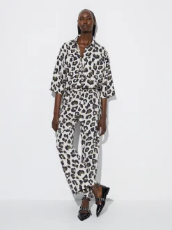 PARFOIS Pantal&oacute;n Lyocell Animal Print Multicor New