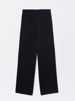 PARFOIS Pantal&oacute;n Recto Cintura El&aacute;stica Negro Shop