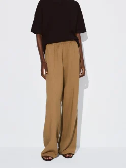 PARFOIS Pantal&oacute;n Recto Con Lino Caqui Clearance