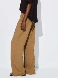 PARFOIS Pantal&oacute;n Recto Con Lino Caqui Clearance