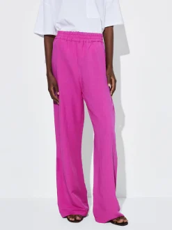 PARFOIS Pantal&oacute;n Recto Con Lino Fucsia Sale