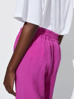 PARFOIS Pantal&oacute;n Recto Con Lino Fucsia Sale