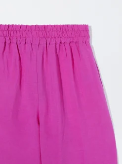 PARFOIS Pantal&oacute;n Recto Con Lino Fucsia Sale