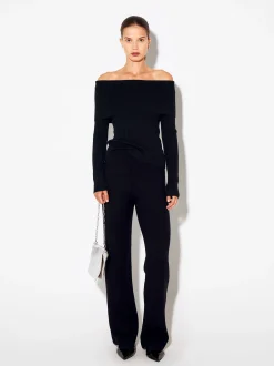 PARFOIS Pantalón Recto De Punto Negro Store