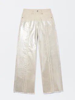 PARFOIS Pantal&oacute;n Vaquero Metalizado Beige Sale