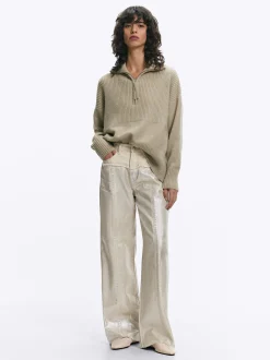 PARFOIS Pantal&oacute;n Vaquero Metalizado Beige Sale