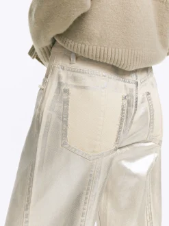 PARFOIS Pantal&oacute;n Vaquero Metalizado Beige Sale