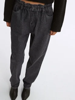 PARFOIS Pantal&oacute;n Vaquero Paperbag Gris New