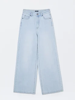 PARFOIS Pantal&oacute;n Vaquero Wide Leg Azul Best