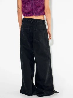 PARFOIS Pantal&oacute;n Vaquero Wide Leg Negro Sale