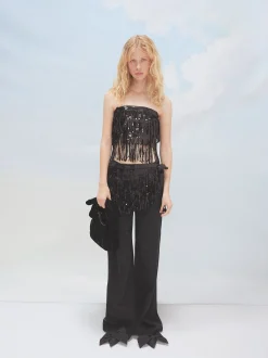 PARFOIS Pantal&oacute;n Vaquero Wide Leg Negro Sale