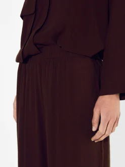 PARFOIS Pantal&oacute;n Wide Leg Con Lyocell Burdeos Hot