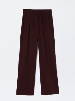 PARFOIS Pantal&oacute;n Wide Leg Con Lyocell Burdeos Hot