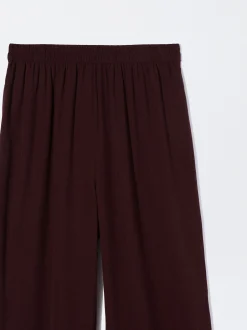 PARFOIS Pantal&oacute;n Wide Leg Con Lyocell Burdeos Hot