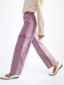 PARFOIS Pantalones Cargo Algod&oacute;n Rosa Hot