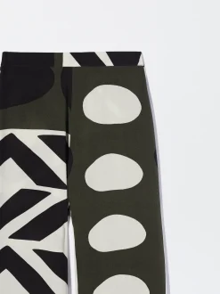 PARFOIS Pantalones Impresi&oacute;n Geom&eacute;trica Caqui Best