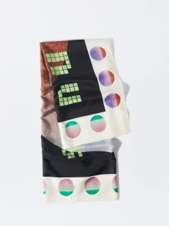 PARFOIS Pa&ntilde;uelo Cuadrado Estampado Negro Flash Sale