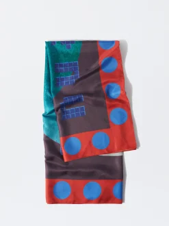 PARFOIS Pa&ntilde;uelo Cuadrado Estampado Burdeos Best Sale
