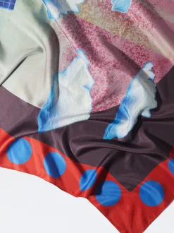 PARFOIS Pa&ntilde;uelo Cuadrado Estampado Burdeos Best Sale