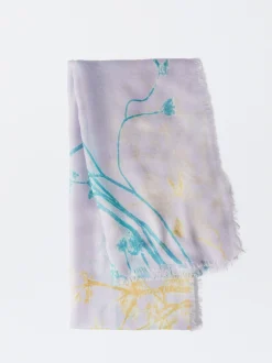 PARFOIS Pa&ntilde;uelo Estampado Floral Azul Discount