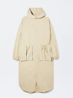 PARFOIS Parka Larga Con Bolsillos Beige Shop