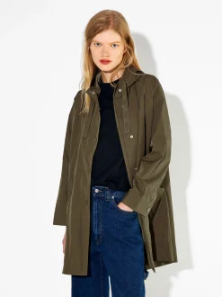 PARFOIS Parka Larga Con Capucha Caqui Best