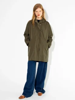 PARFOIS Parka Larga Con Capucha Caqui Best