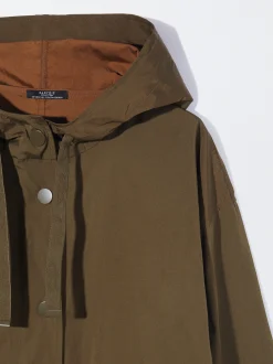 PARFOIS Parka Larga Con Capucha Caqui Discount