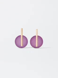 PARFOIS Pendientes Bicolor Violeta Outlet