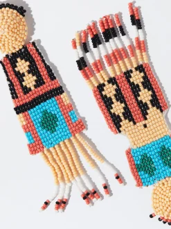 PARFOIS Pendientes Con Abalorios Multicor Fashion