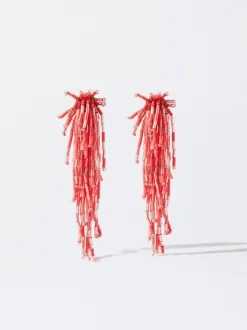 PARFOIS Pendientes Con Abalorios Coral Fashion