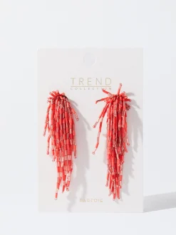 PARFOIS Pendientes Con Abalorios Coral Fashion